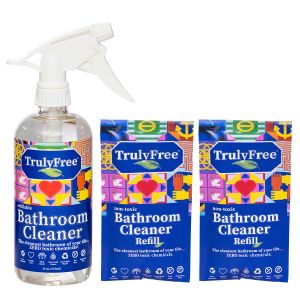Refillable Non-Toxic Bathroom Cleaner Starter Kit (Bottle + 2 Refills)